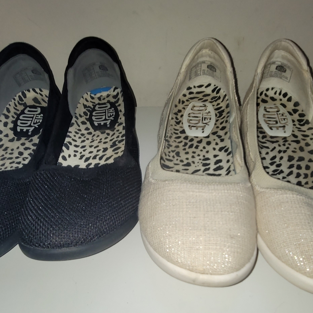 Hey Dude Women's Flats in Black and Cream
